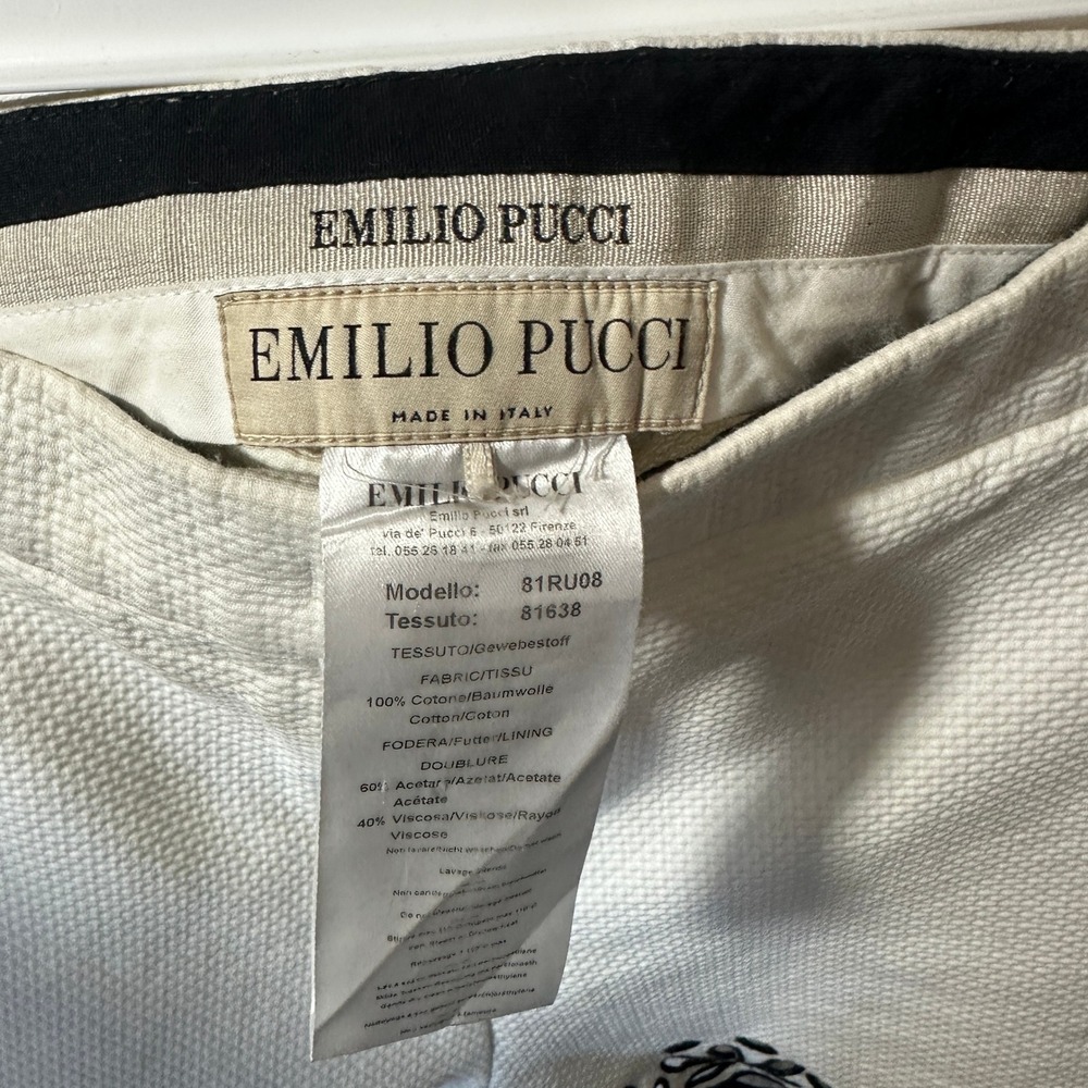 EMILIO PUCCI White Sangallo Embroidered Shorts Textured Scalloped Eyelet 40 or 8 - Picture 5 of 6